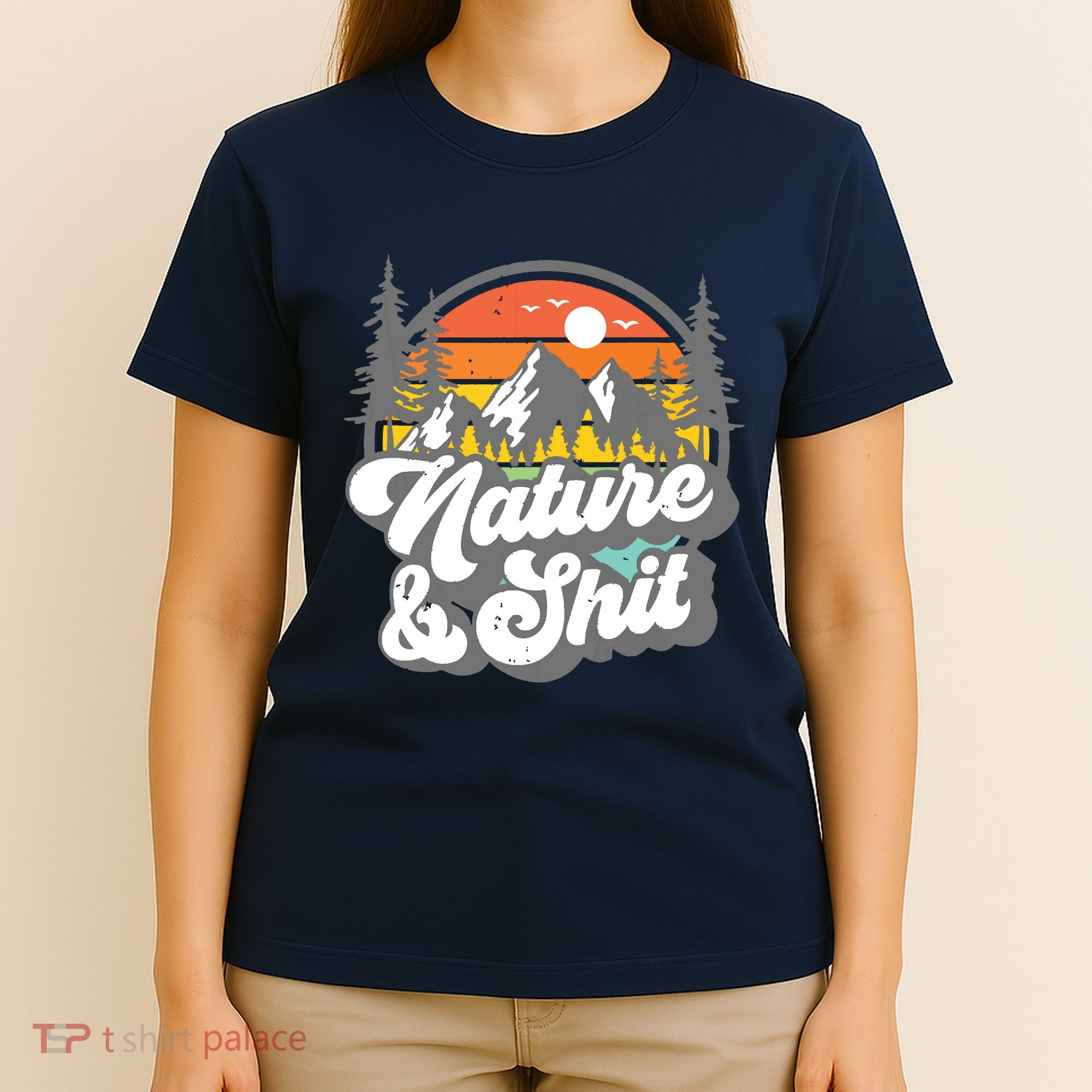 Nature And Shit Funny Hiking Camping Hiker Camper Rv Gift Tank Top T-Shirt