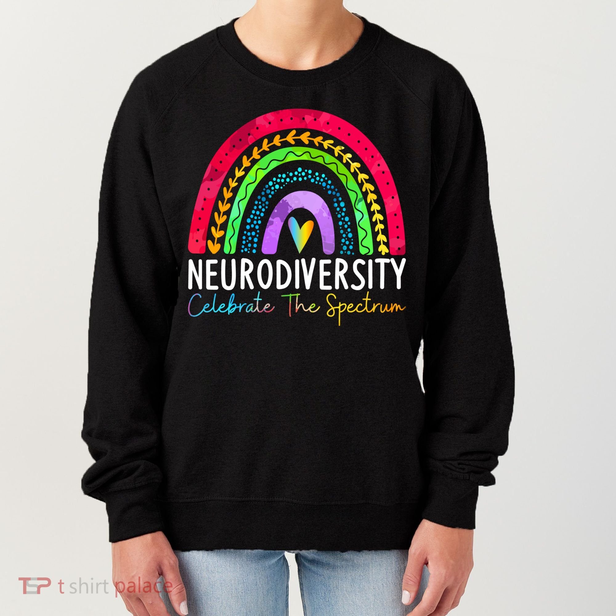 Neurodiversity Autism Spectrum ASD ADHD Rainbow Boho Women's Sweatshirt