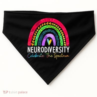 Neurodiversity Autism Spectrum ASD ADHD Rainbow Boho USA-Made Doggie Bandana