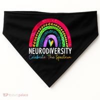 Neurodiversity Autism Spectrum ASD ADHD Rainbow Boho USA-Made Doggie Bandana thumb 0