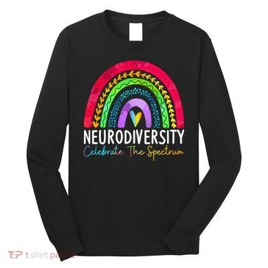 Neurodiversity Autism Spectrum ASD ADHD Rainbow Boho Long Sleeve Shirt