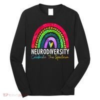 Neurodiversity Autism Spectrum ASD ADHD Rainbow Boho Long Sleeve Shirt thumb 0