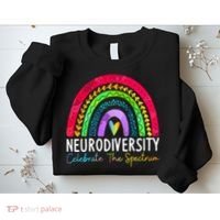 Neurodiversity Autism Spectrum ASD ADHD Rainbow Boho Sweatshirt thumb 2