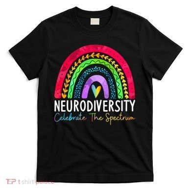 Neurodiversity Autism Spectrum ASD ADHD Rainbow Boho T-Shirt