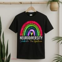 Neurodiversity Autism Spectrum ASD ADHD Rainbow Boho T-Shirt thumb 2