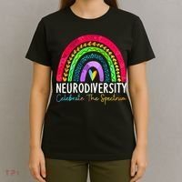 Neurodiversity Autism Spectrum ASD ADHD Rainbow Boho T-Shirt thumb 4