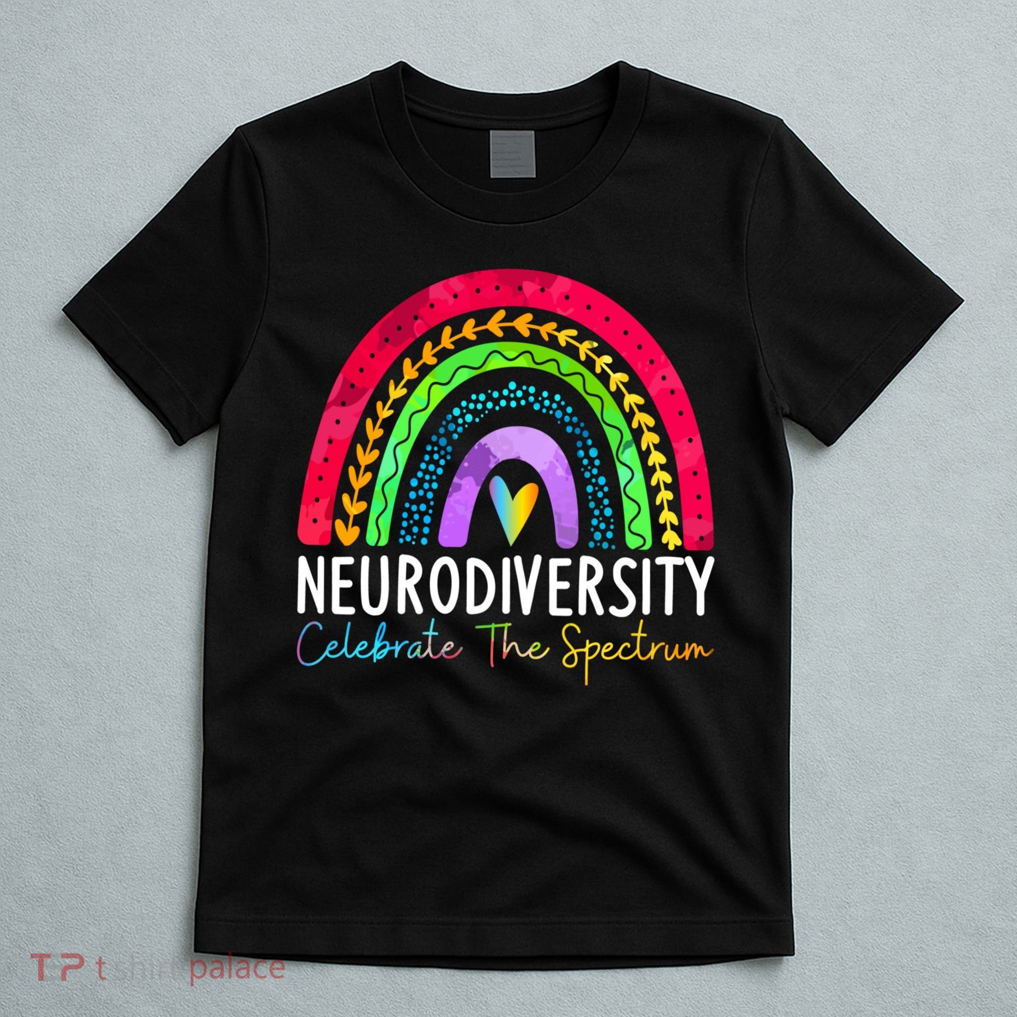 Neurodiversity Autism Spectrum ASD ADHD Rainbow Boho T-Shirt