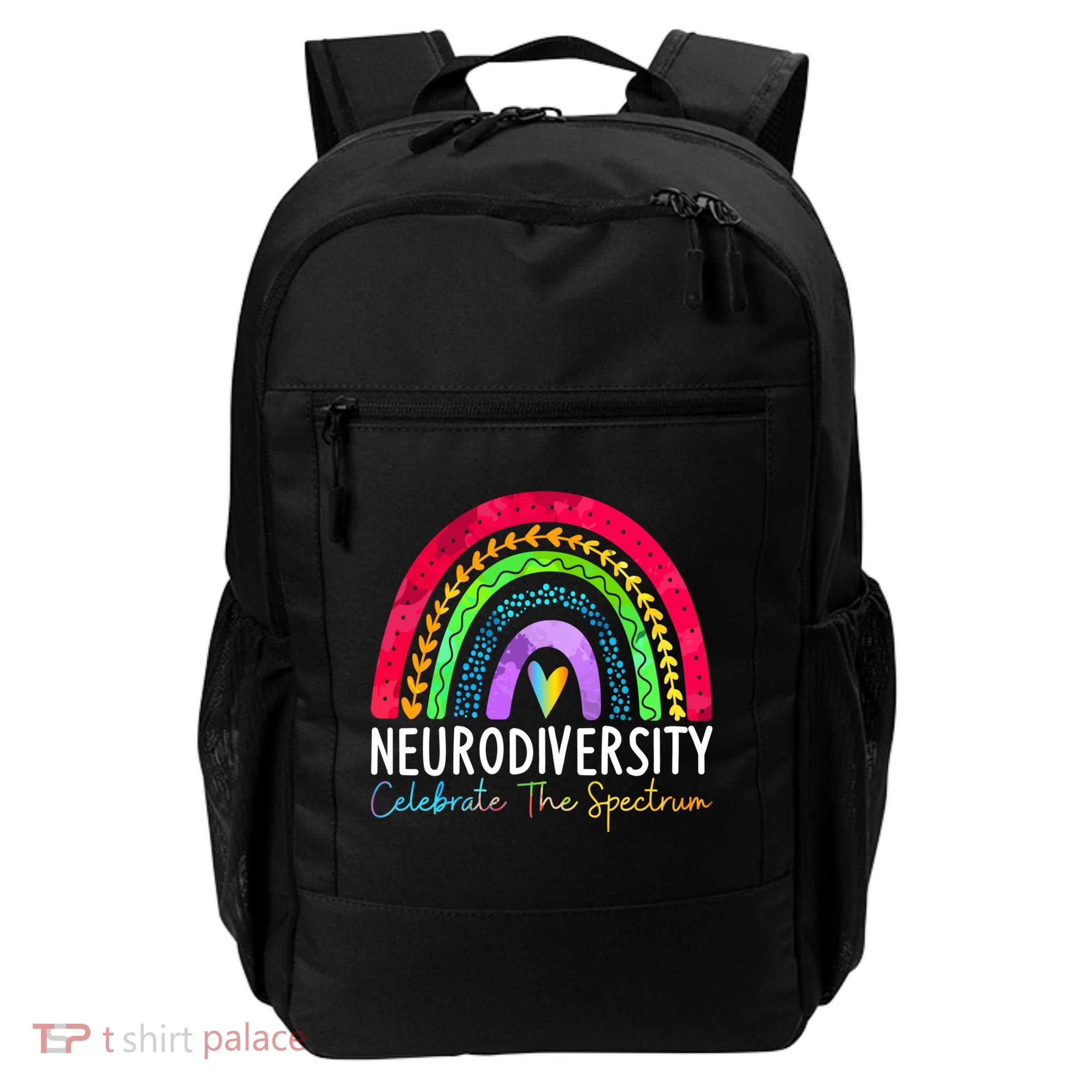 Neurodiversity Autism Spectrum ASD ADHD Rainbow Boho Backpack