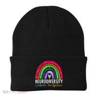 Neurodiversity Autism Spectrum ASD ADHD Rainbow Boho Beanie thumb 0