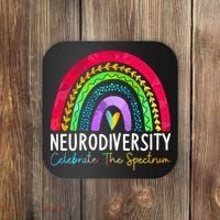 Neurodiversity Autism Spectrum ASD ADHD Rainbow Boho Coaster thumb 0