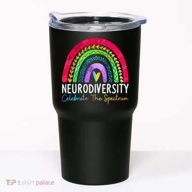 Neurodiversity Autism Spectrum ASD ADHD Rainbow Boho Tumbler