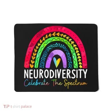 Neurodiversity Autism Spectrum ASD ADHD Rainbow Boho Mousepad