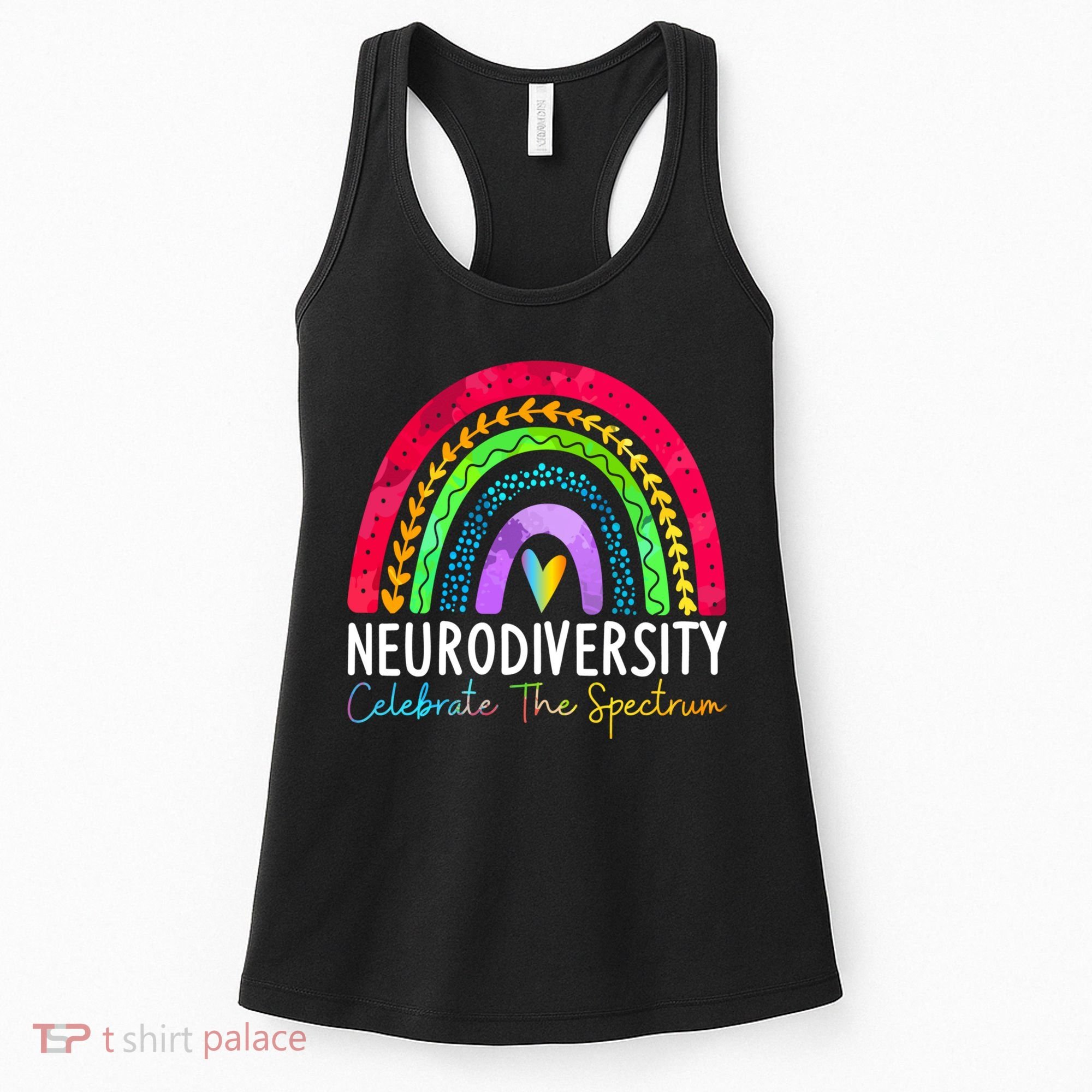 Neurodiversity Autism Spectrum ASD ADHD Rainbow Boho Women's Tank Top