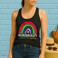 Neurodiversity Autism Spectrum ASD ADHD Rainbow Boho Women's Tank Top thumb 2