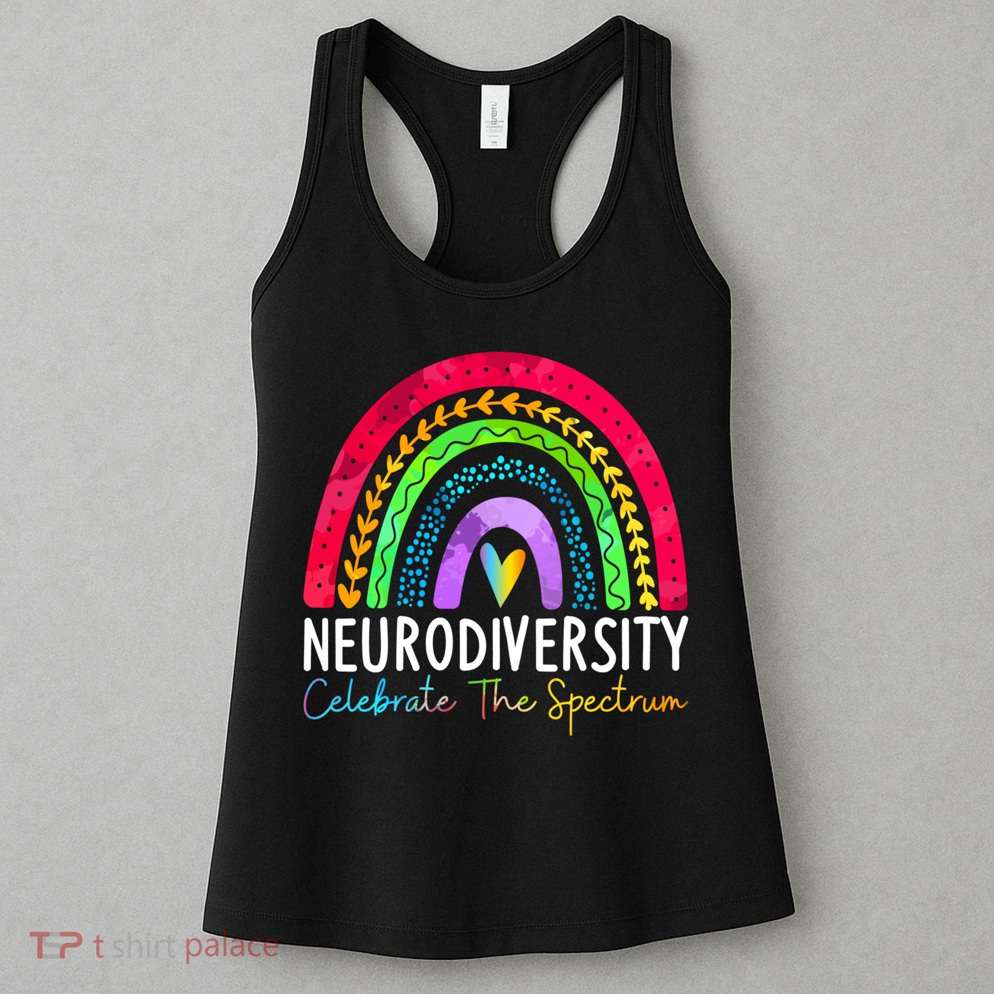 Neurodiversity Autism Spectrum ASD ADHD Rainbow Boho Women's Tank Top