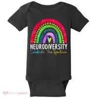 Neurodiversity Autism Spectrum ASD ADHD Rainbow Boho Baby Bodysuit thumb 0