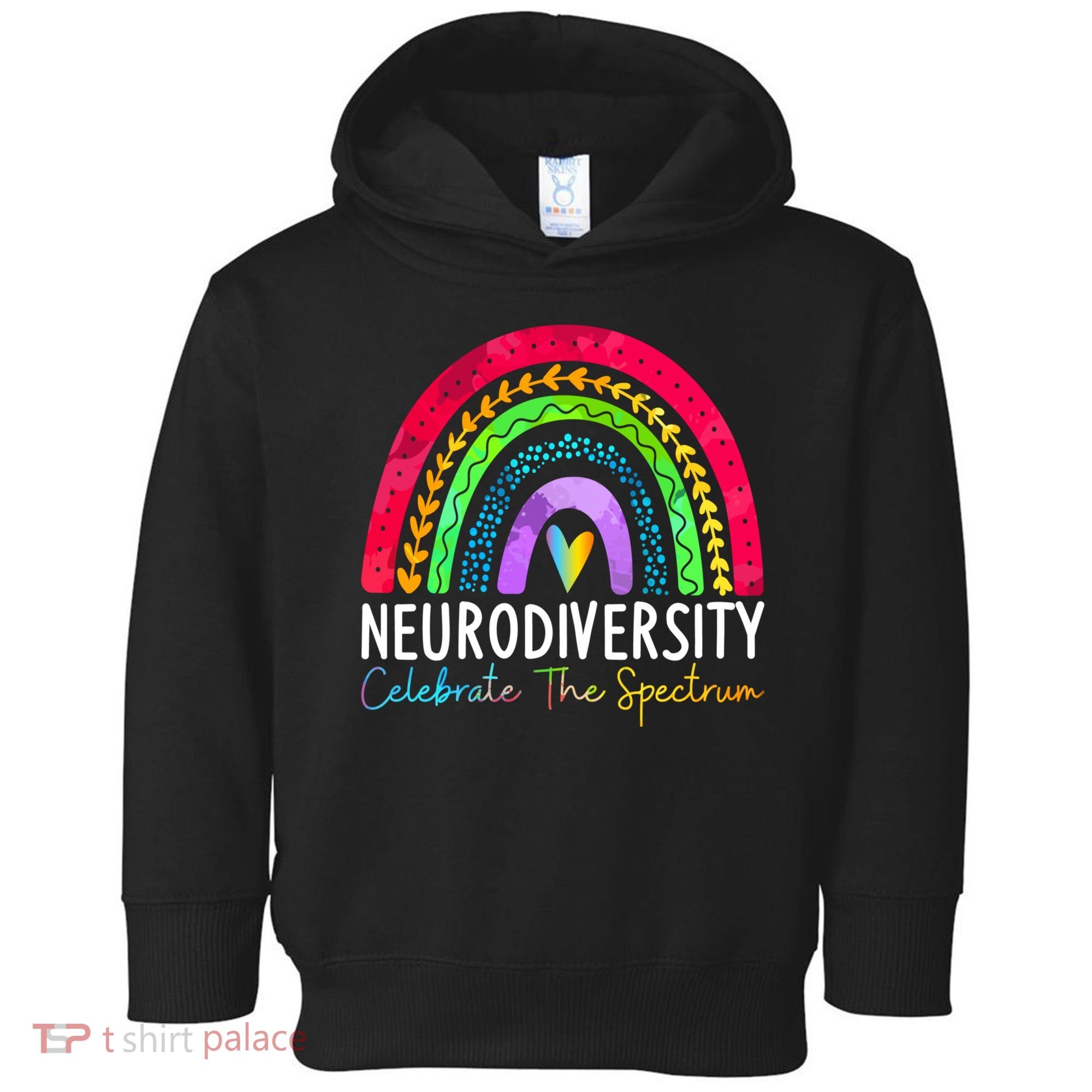Neurodiversity Autism Spectrum ASD ADHD Rainbow Boho Toddler Hoodie