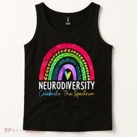 Neurodiversity Autism Spectrum ASD ADHD Rainbow Boho Tank Top thumb 2