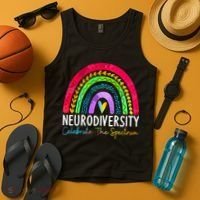 Neurodiversity Autism Spectrum ASD ADHD Rainbow Boho Tank Top thumb 4