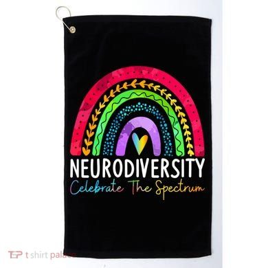 Neurodiversity Autism Spectrum ASD ADHD Rainbow Boho Golf Towel