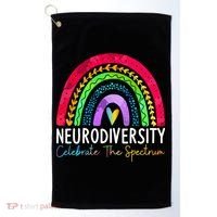 Neurodiversity Autism Spectrum ASD ADHD Rainbow Boho Golf Towel thumb 0