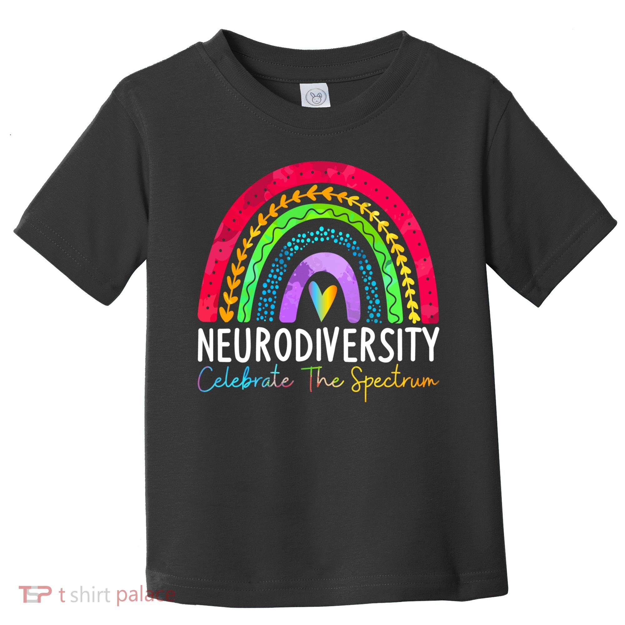 Neurodiversity Autism Spectrum ASD ADHD Rainbow Boho Toddler T-Shirt