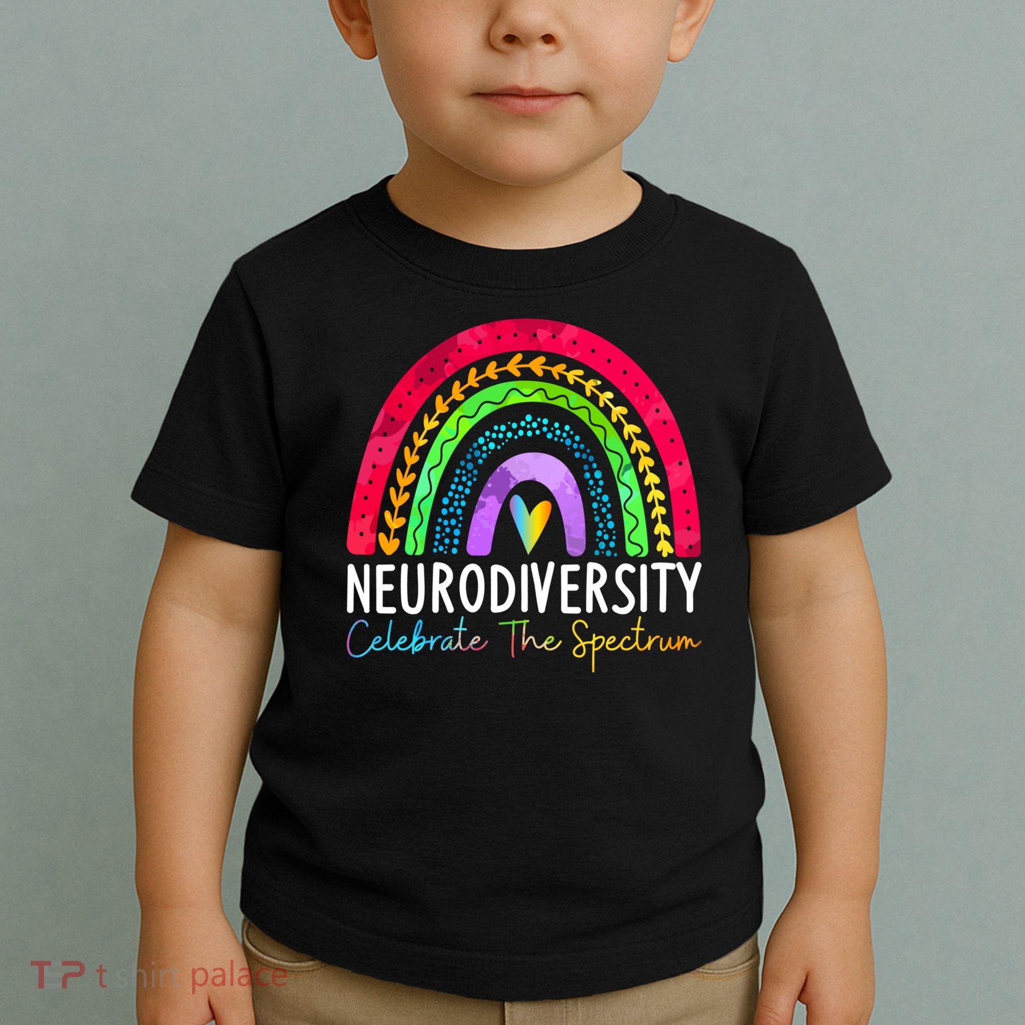 Neurodiversity Autism Spectrum ASD ADHD Rainbow Boho Toddler T-Shirt