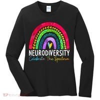 Neurodiversity Autism Spectrum ASD ADHD Rainbow Boho Women's Long Sleeve Shirt thumb 0