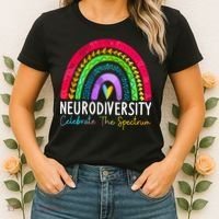 Neurodiversity Autism Spectrum ASD ADHD Rainbow Boho Women's T-Shirt thumb 2