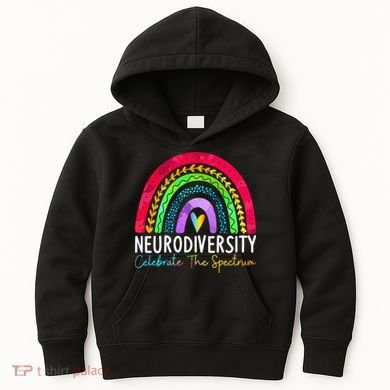 Neurodiversity Autism Spectrum ASD ADHD Rainbow Boho Kids Hoodie
