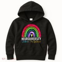 Neurodiversity Autism Spectrum ASD ADHD Rainbow Boho Kids Hoodie thumb 0