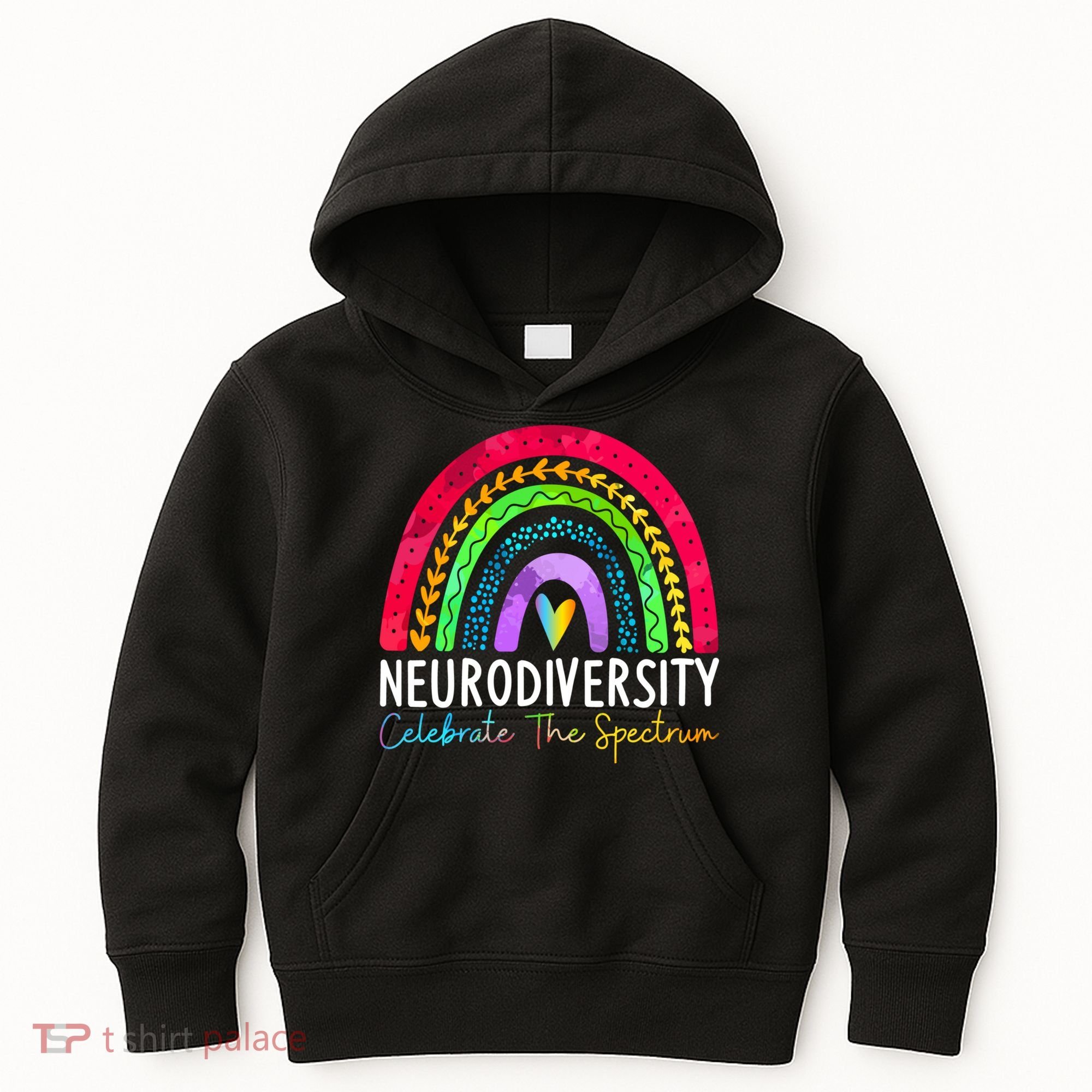 Neurodiversity Autism Spectrum ASD ADHD Rainbow Boho Kids Hoodie