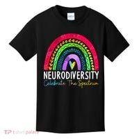 Neurodiversity Autism Spectrum ASD ADHD Rainbow Boho Kids T-Shirt thumb 0