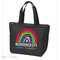 Neurodiversity Autism Spectrum ASD ADHD Rainbow Boho Tote Bag thumb 3