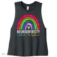 Neurodiversity Autism Spectrum ASD ADHD Rainbow Boho Women's Racerback Cropped Tank thumb 0