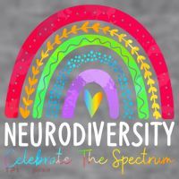 Neurodiversity Autism Spectrum ASD ADHD Rainbow Boho Women's Racerback Cropped Tank thumb 2