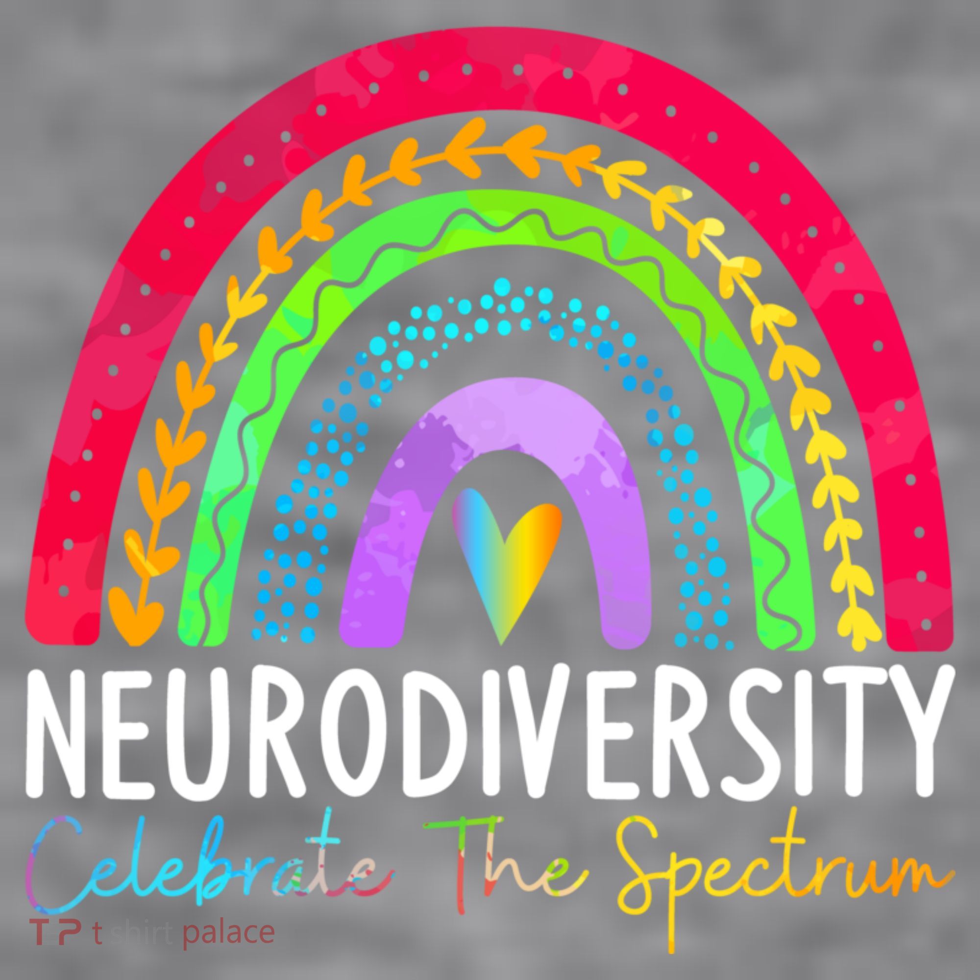 Neurodiversity Autism Spectrum ASD ADHD Rainbow Boho Women's Racerback Cropped Tank