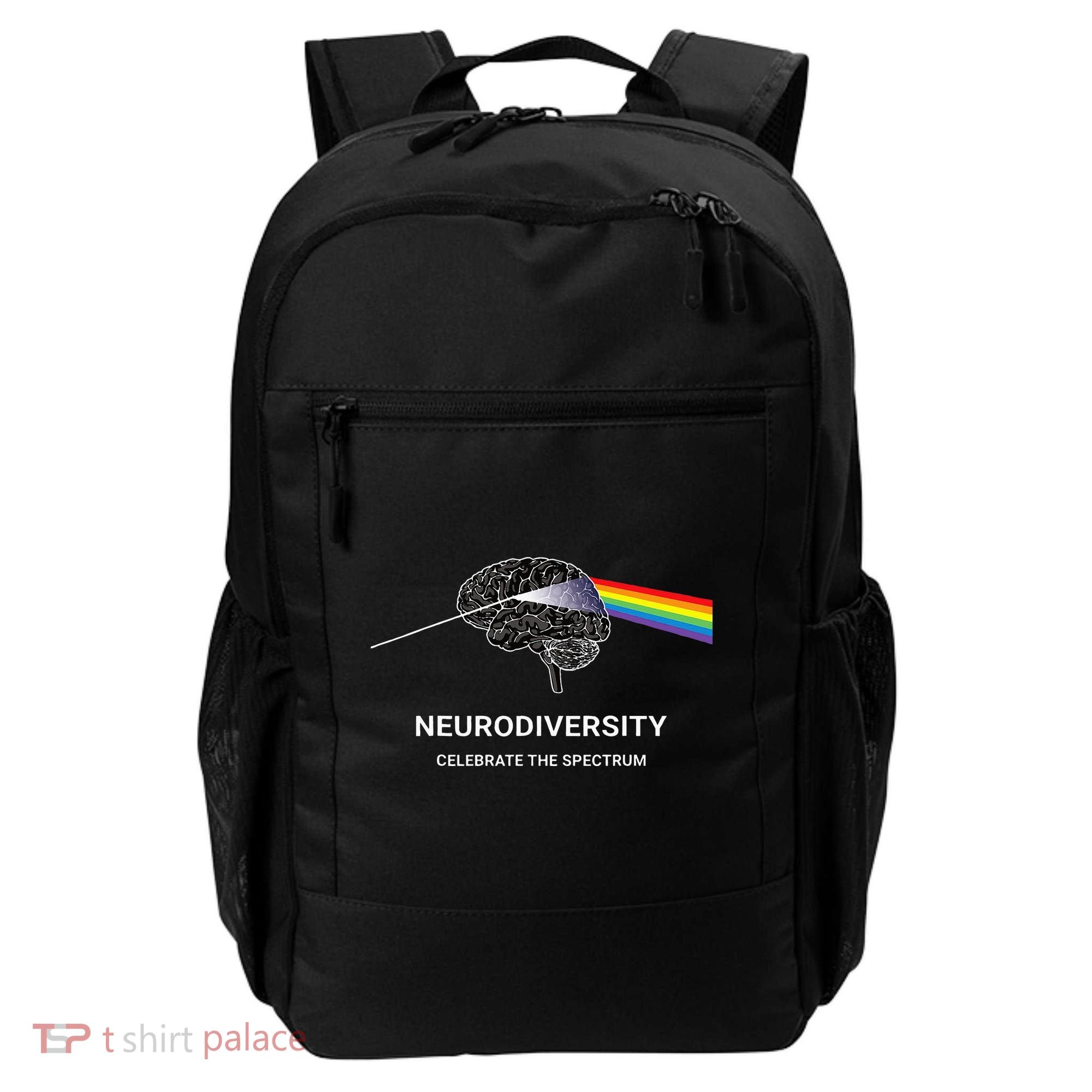Neurodiversity Autism Spectrum ASD ADHD Rainbow Brain Backpack