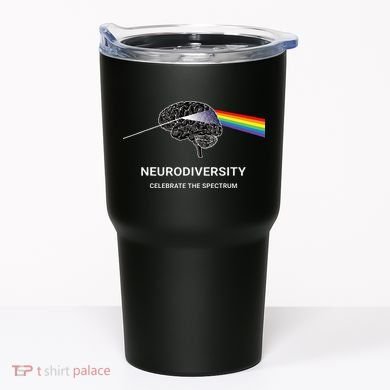 Neurodiversity Autism Spectrum ASD ADHD Rainbow Brain Tumbler