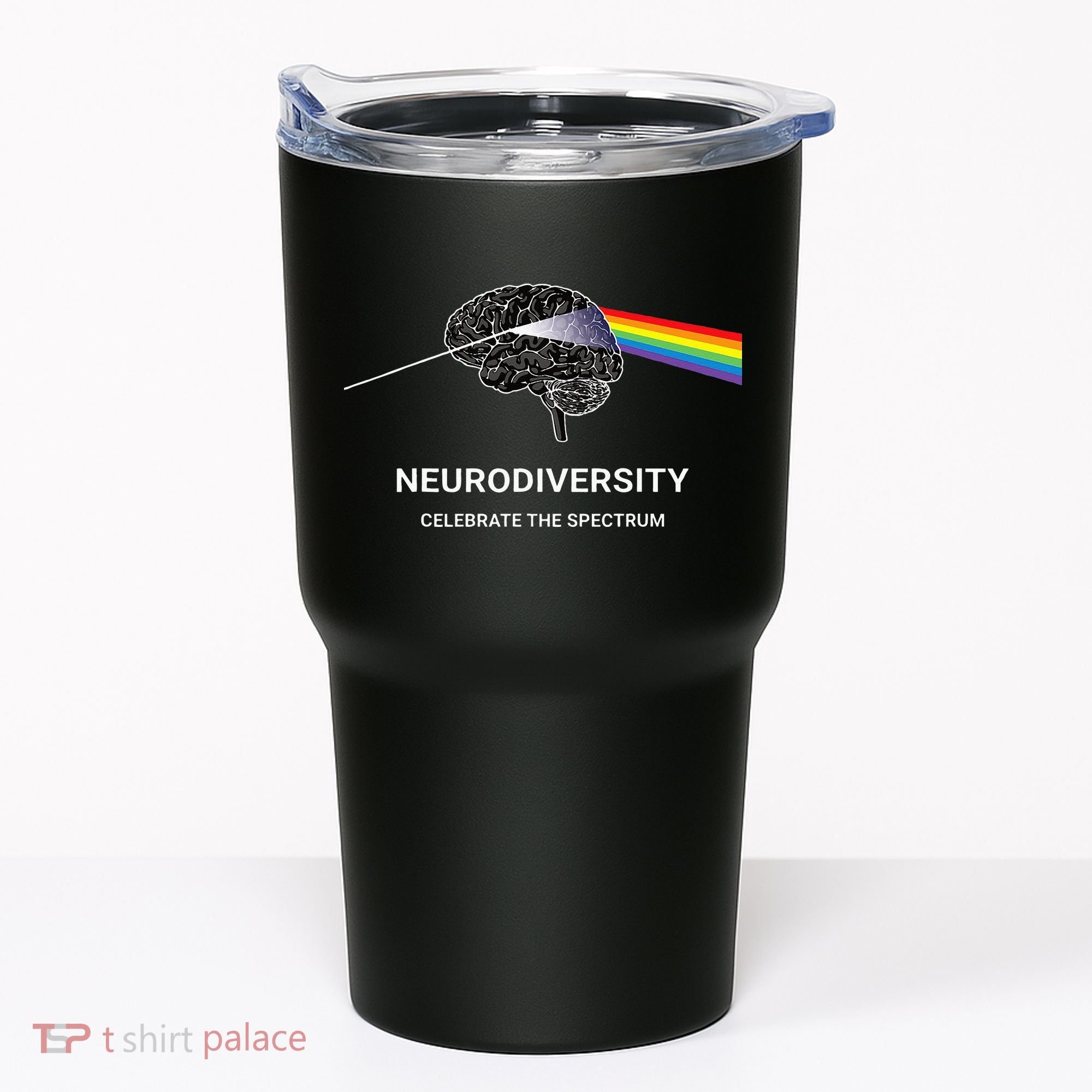 Neurodiversity Autism Spectrum ASD ADHD Rainbow Brain Tumbler