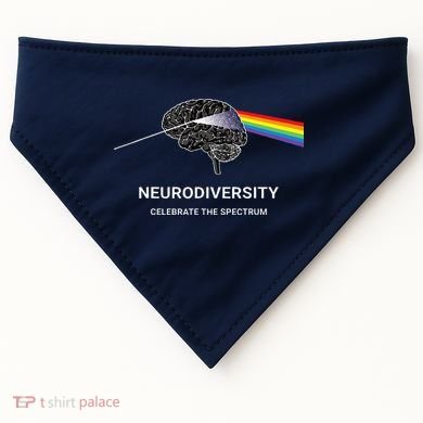 Neurodiversity Autism Spectrum ASD ADHD Rainbow Brain USA-Made Doggie Bandana