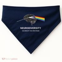 Neurodiversity Autism Spectrum ASD ADHD Rainbow Brain USA-Made Doggie Bandana thumb 0