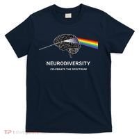 Neurodiversity Autism Spectrum ASD ADHD Rainbow Brain T-Shirt thumb 0