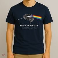 Neurodiversity Autism Spectrum ASD ADHD Rainbow Brain T-Shirt thumb 3