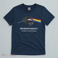 Neurodiversity Autism Spectrum ASD ADHD Rainbow Brain T-Shirt thumb 5
