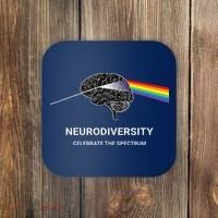 Neurodiversity Autism Spectrum ASD ADHD Rainbow Brain Coaster thumb 0