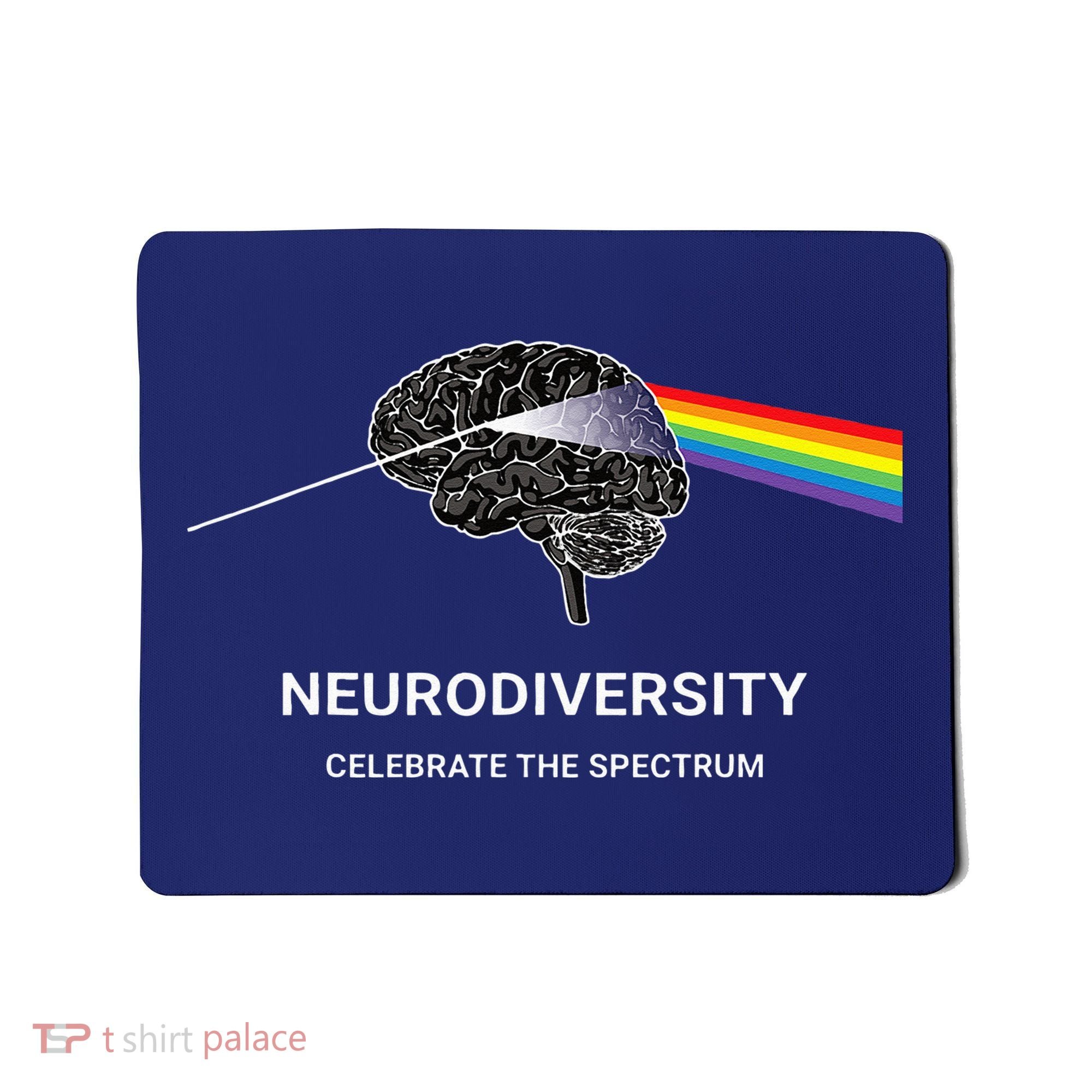 Neurodiversity Autism Spectrum ASD ADHD Rainbow Brain Mousepad