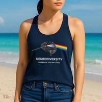 Neurodiversity Autism Spectrum ASD ADHD Rainbow Brain Women's Tank Top thumb 2