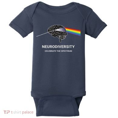 Neurodiversity Autism Spectrum ASD ADHD Rainbow Brain Baby Bodysuit