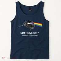 Neurodiversity Autism Spectrum ASD ADHD Rainbow Brain Tank Top thumb 2